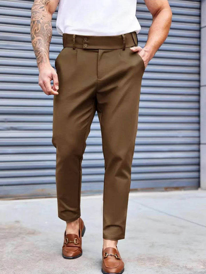 Herr Elegant Chino byxor med elastisk midja och klassisk snitt Mirla-Eva Jonsson