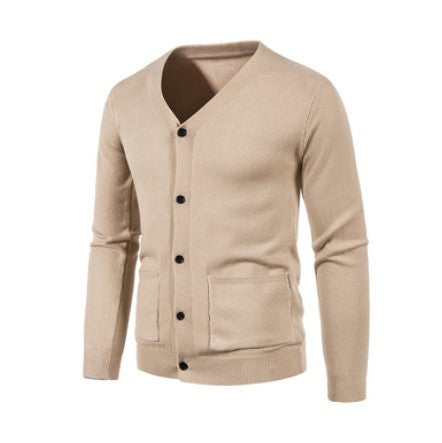 Herr Elegant V-hals Stickad cardigan Mirla-Eva Jonsson