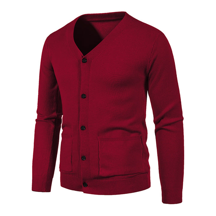 Herr Elegant V-hals Stickad cardigan Mirla-Eva Jonsson