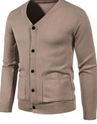 Herr Elegant V-hals Stickad cardigan Mirla-Eva Jonsson