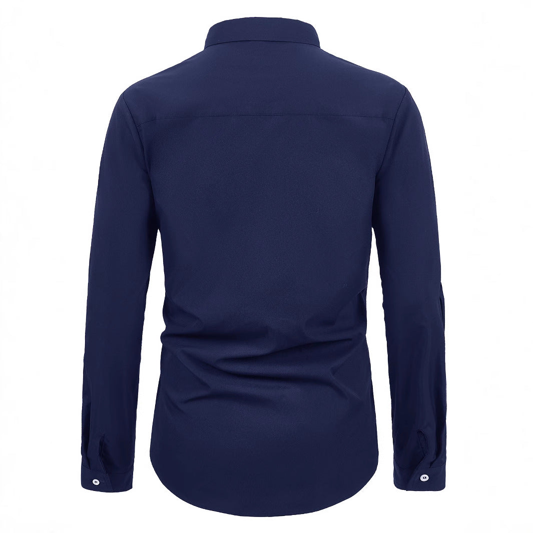 Herr Elegant kortärmad skjorta med asymmetrisk design Eva Jonsson-Eva Jonsson