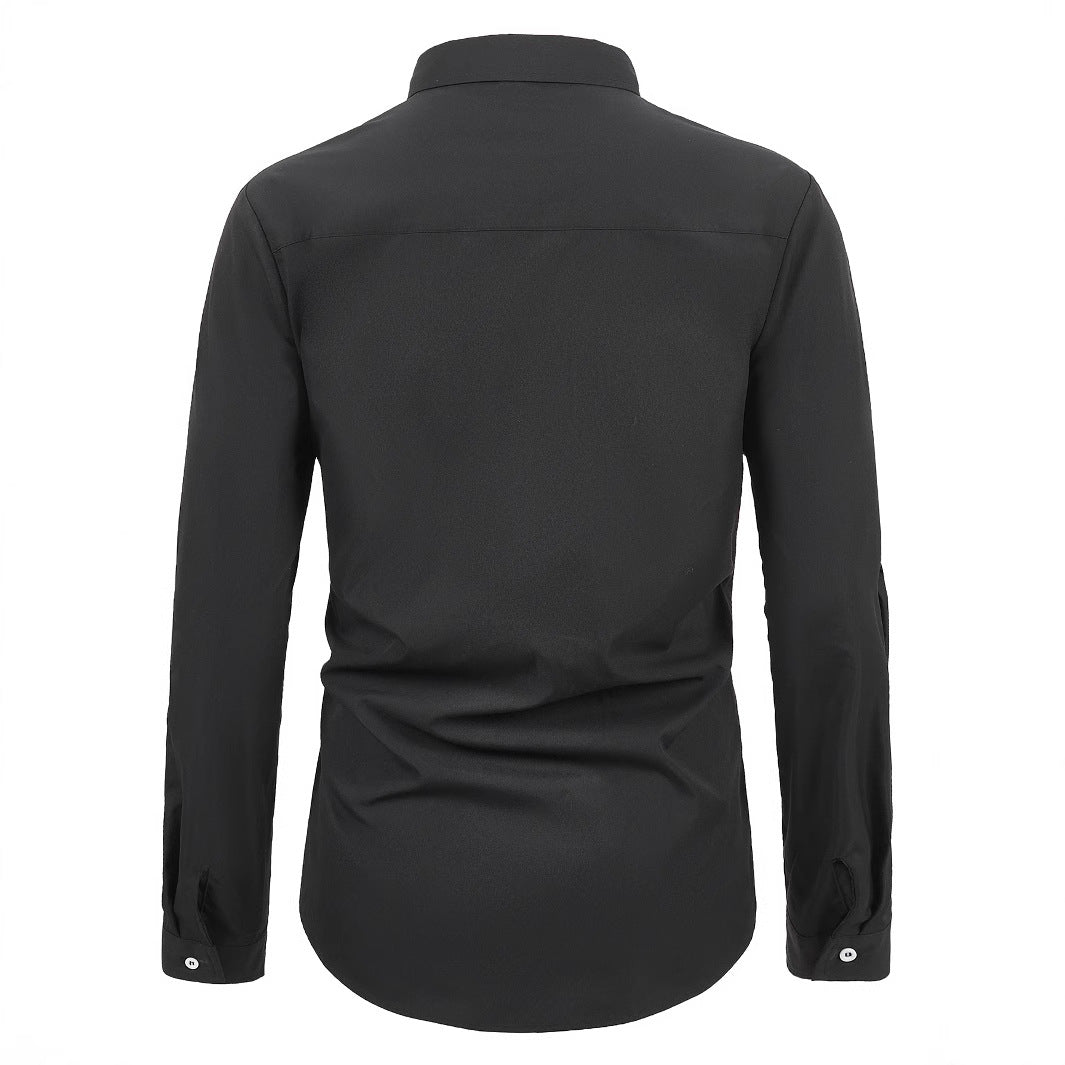 Herr Elegant kortärmad skjorta med asymmetrisk design Eva Jonsson-Eva Jonsson