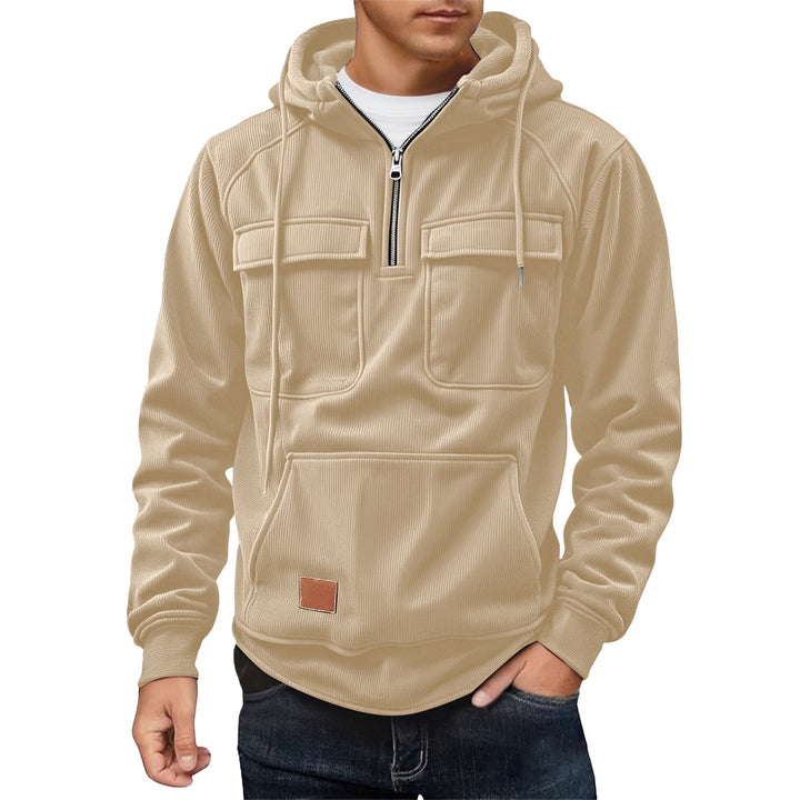 Herr Fleece Hoodie med praktiska fickor Mirla-Eva Jonsson