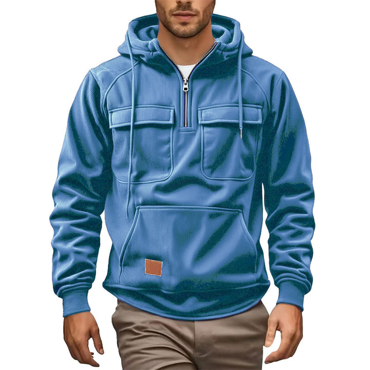 Herr Fleece Hoodie med praktiska fickor Mirla-Eva Jonsson
