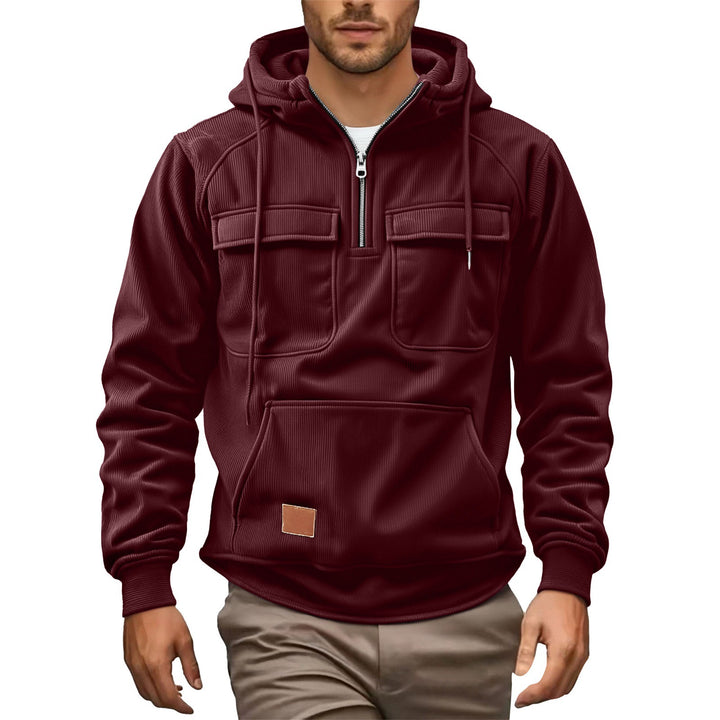 Herr Fleece Hoodie med praktiska fickor Mirla-Eva Jonsson