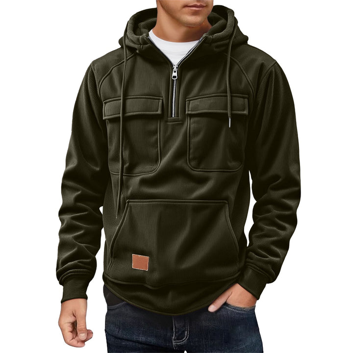 Herr Fleece Hoodie med praktiska fickor Mirla-Eva Jonsson