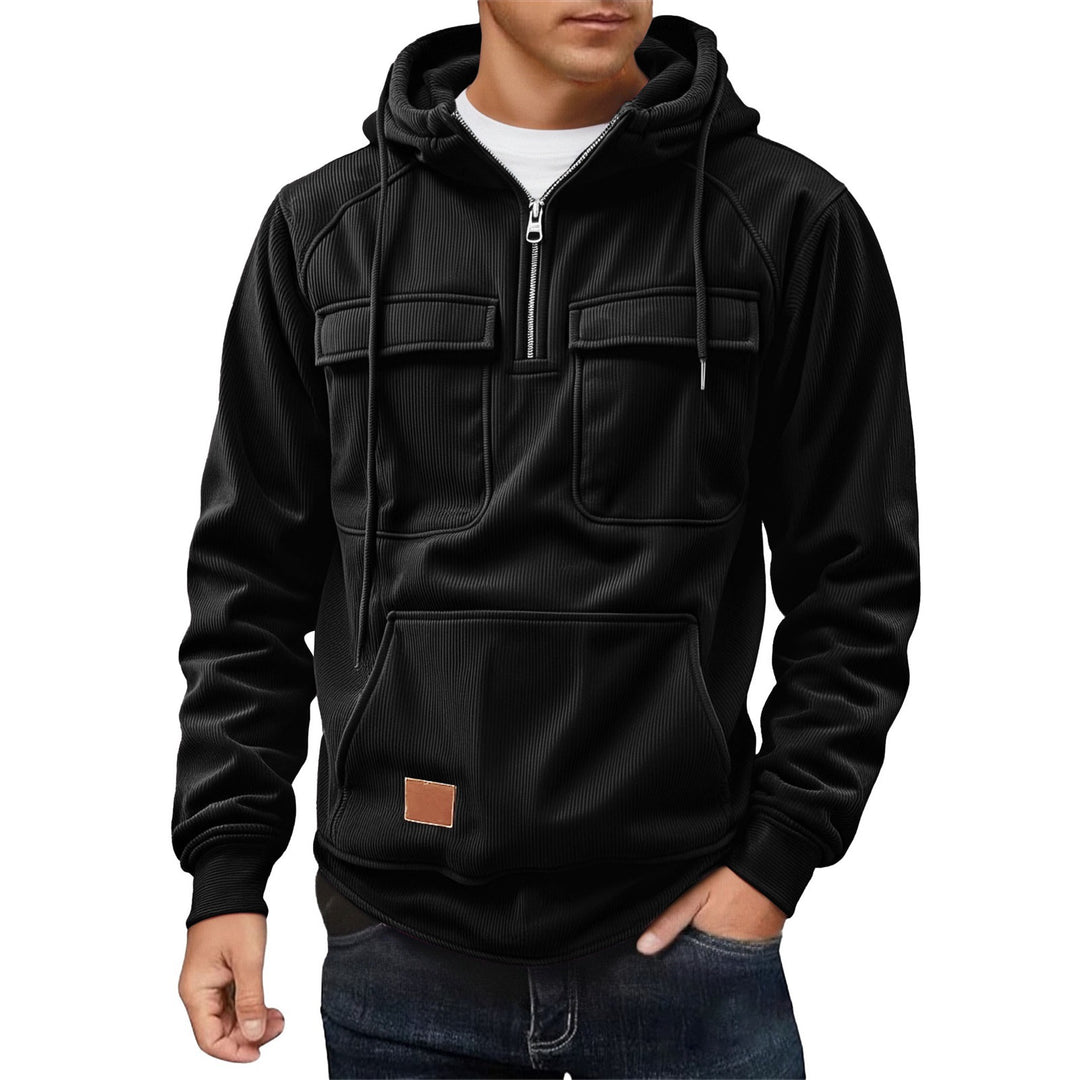 Herr Fleece Hoodie med praktiska fickor Mirla-Eva Jonsson