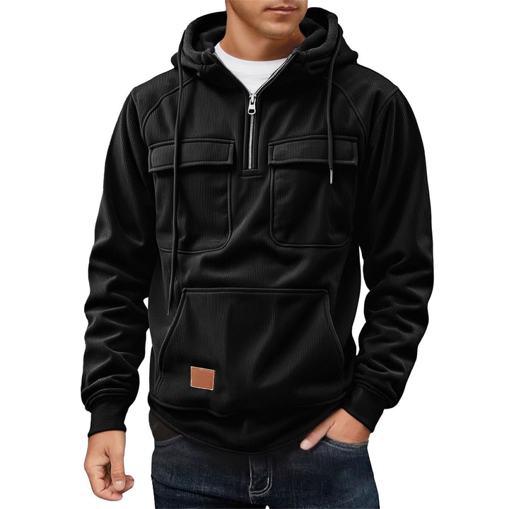 Herr Fleece Hoodie med praktiska fickor Mirla-Eva Jonsson