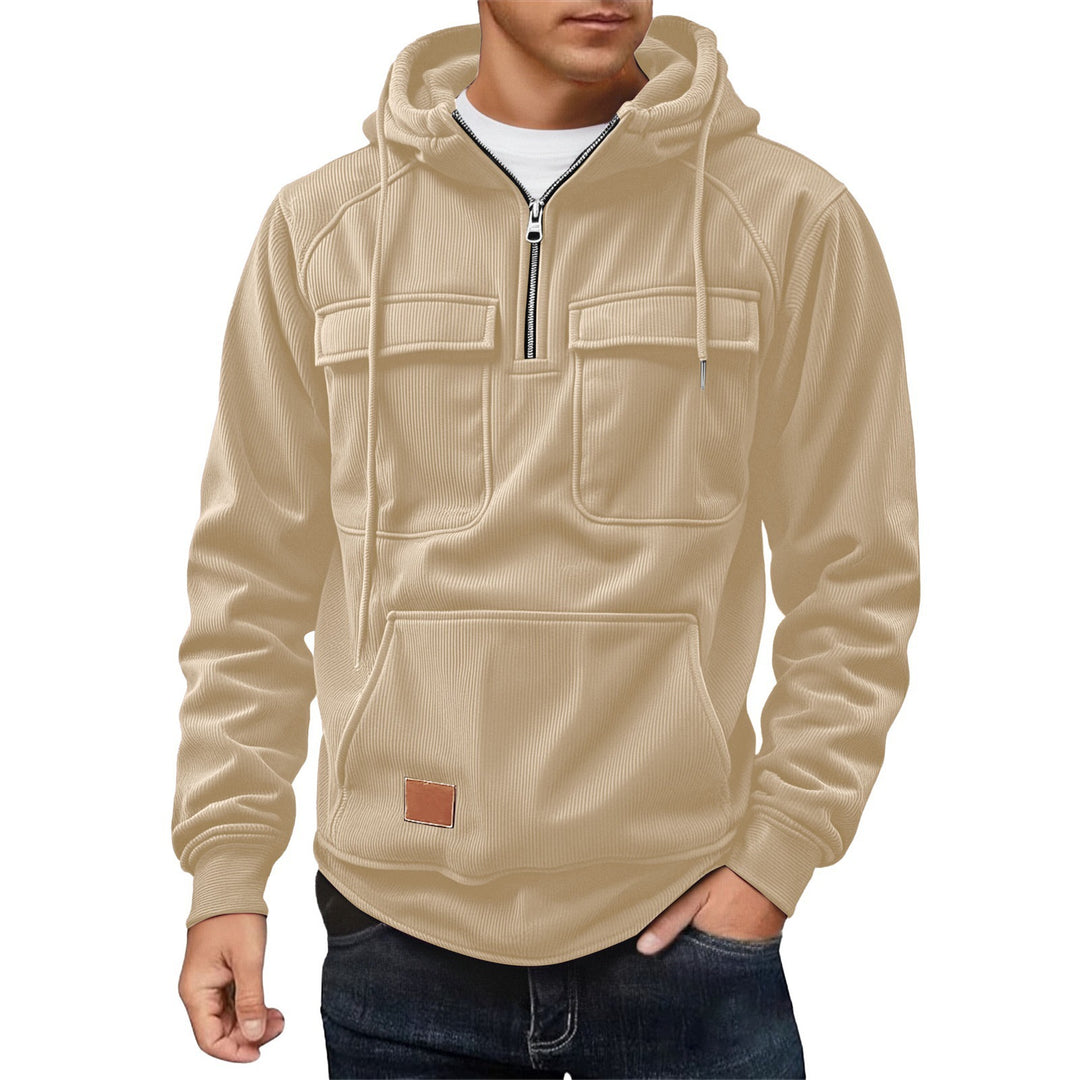 Herr Fleece Hoodie med praktiska fickor Mirla-Eva Jonsson