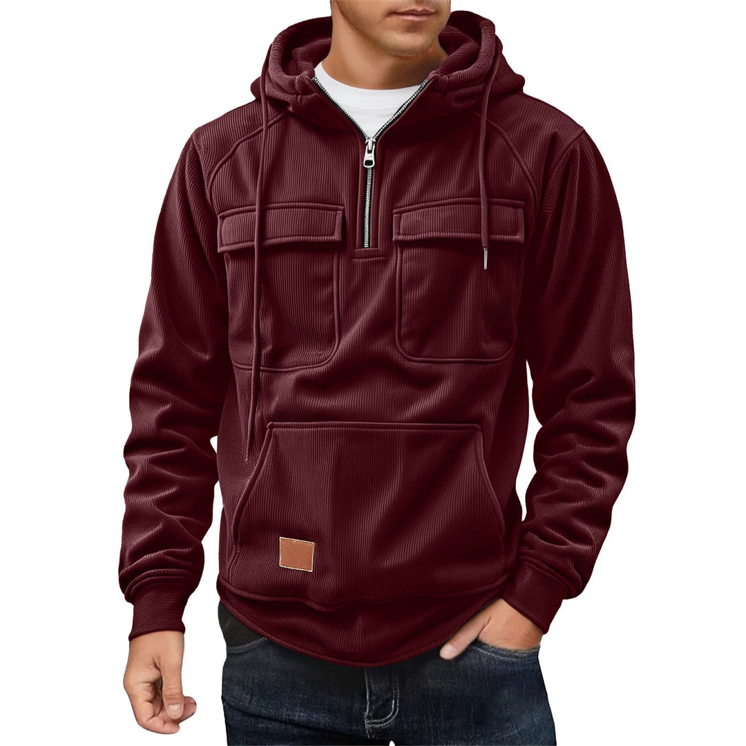 Herr Fleece Hoodie med praktiska fickor Mirla-Eva Jonsson