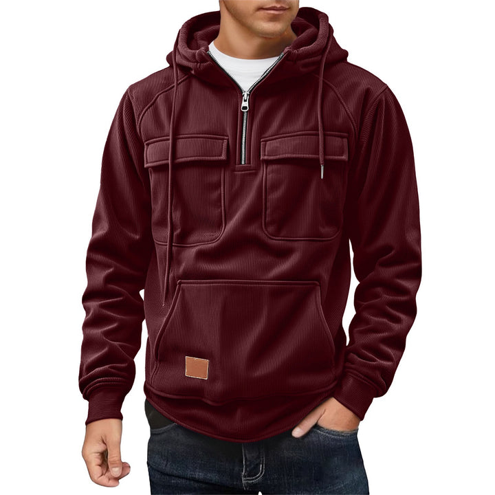 Herr Fleece Hoodie med praktiska fickor Mirla-Eva Jonsson