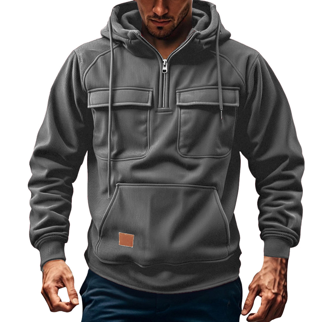 Herr Fleece Hoodie med praktiska fickor Mirla-Eva Jonsson