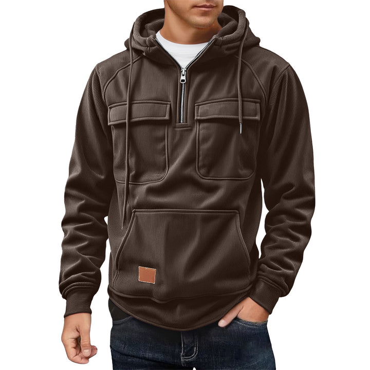 Herr Fleece Hoodie med praktiska fickor Mirla-Eva Jonsson