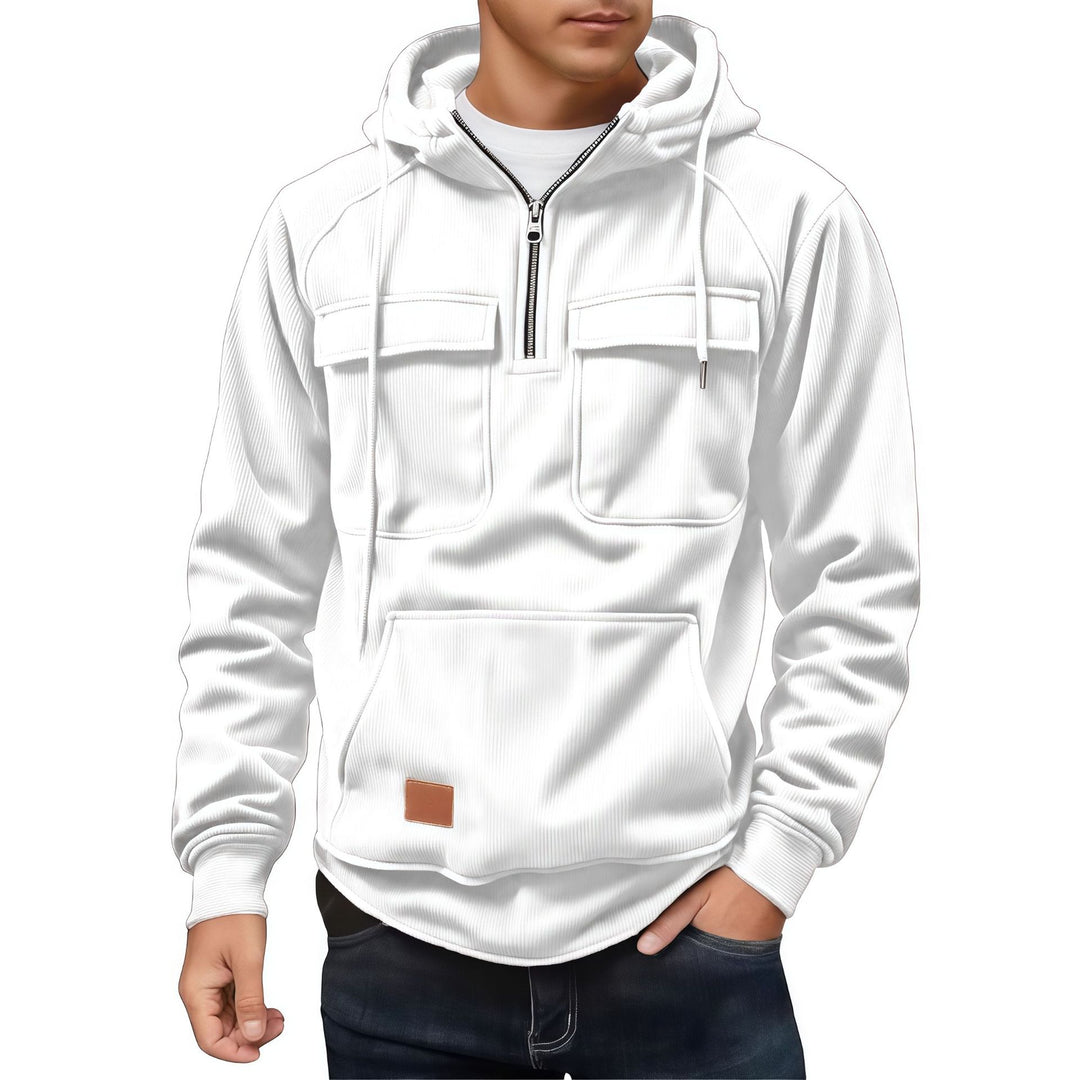 Herr Fleece Hoodie med praktiska fickor Mirla-Eva Jonsson
