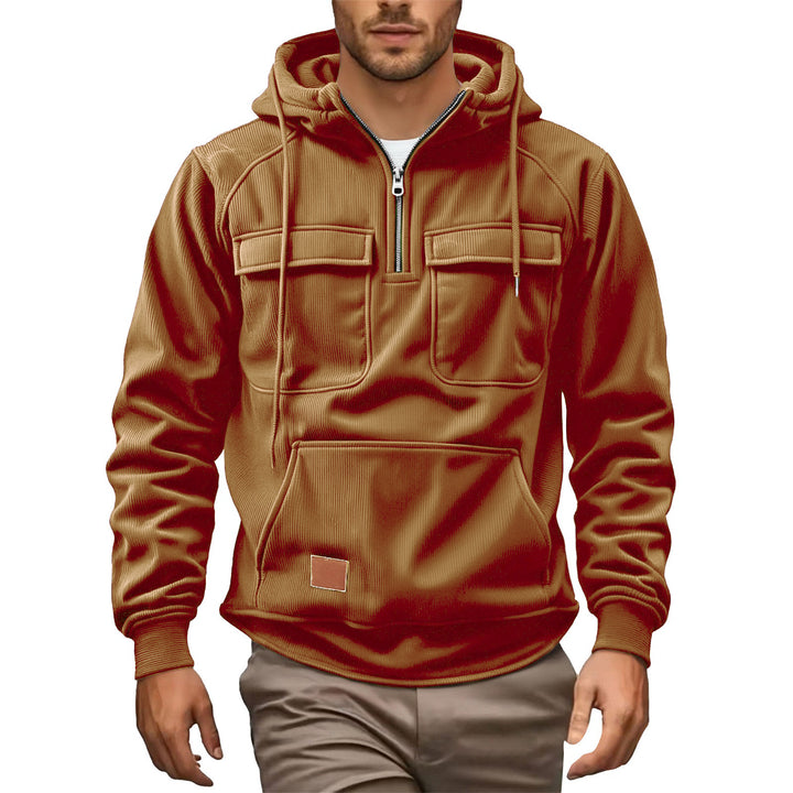 Herr Fleece Hoodie med praktiska fickor Mirla-Eva Jonsson
