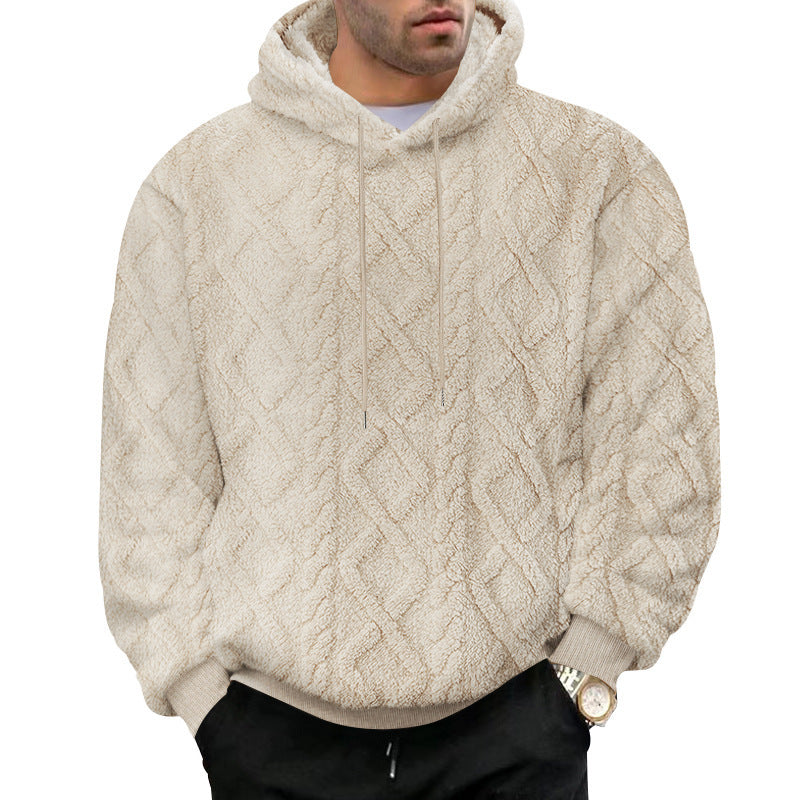 Herr Fleece Hoodie med strukturerad design Mirla-Eva Jonsson