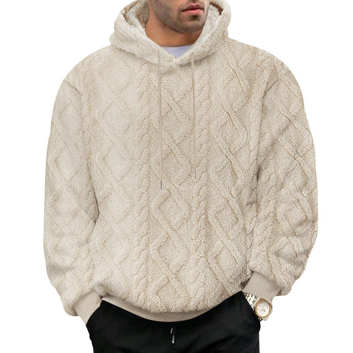 Herr Fleece Hoodie med strukturerad design Mirla-Eva Jonsson