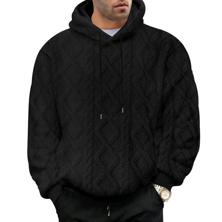 Herr Fleece Hoodie med strukturerad design Mirla-Eva Jonsson