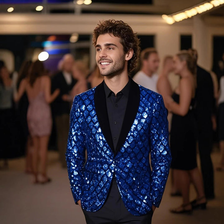 Herr Glamourös Paillettenblazer mit elegantem Schnitt Eva Jonsson-Eva Jonsson