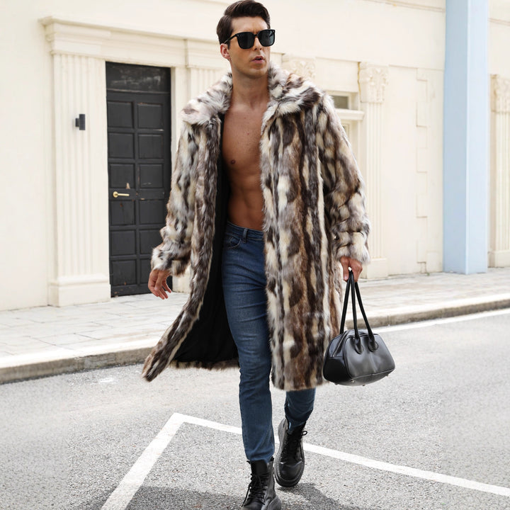 Herr Glamourös konstpäls kappa med voluminös krage Eva Jonsson-Eva Jonsson