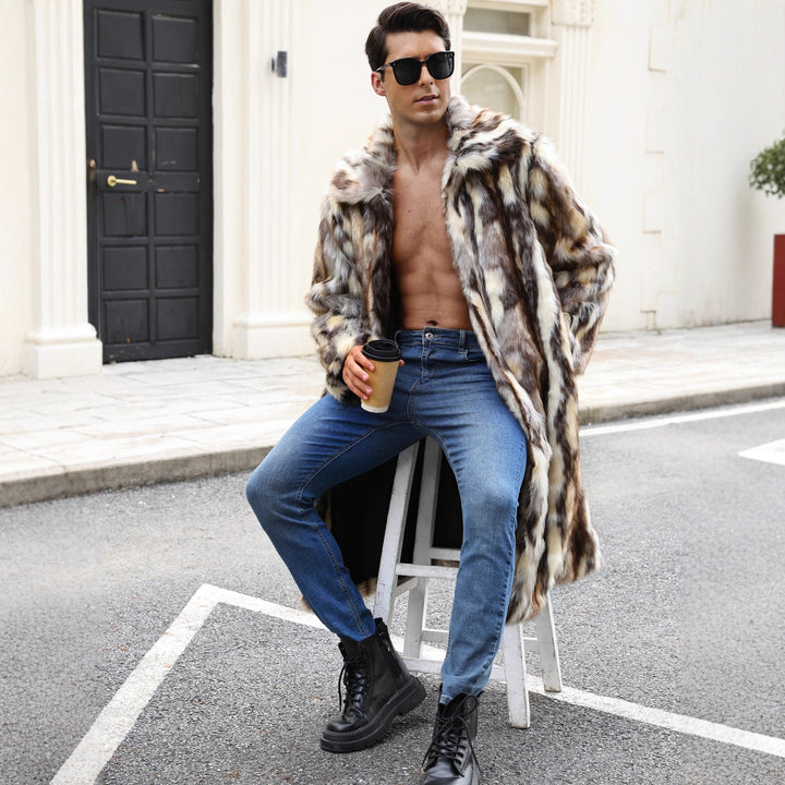 Herr Glamourös konstpäls kappa med voluminös krage Eva Jonsson-Eva Jonsson