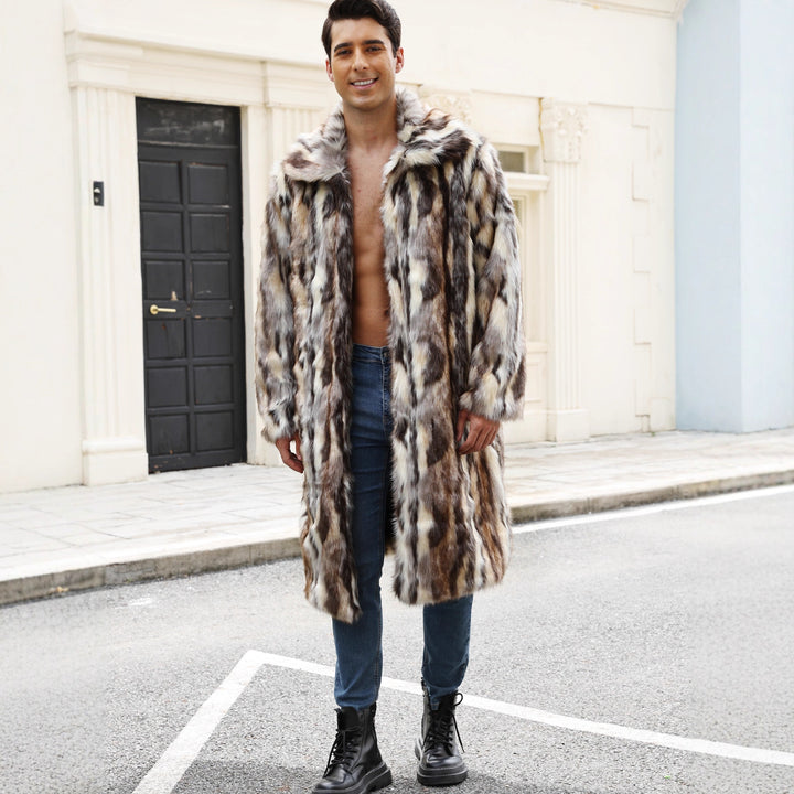 Herr Glamourös konstpäls kappa med voluminös krage Eva Jonsson-Eva Jonsson