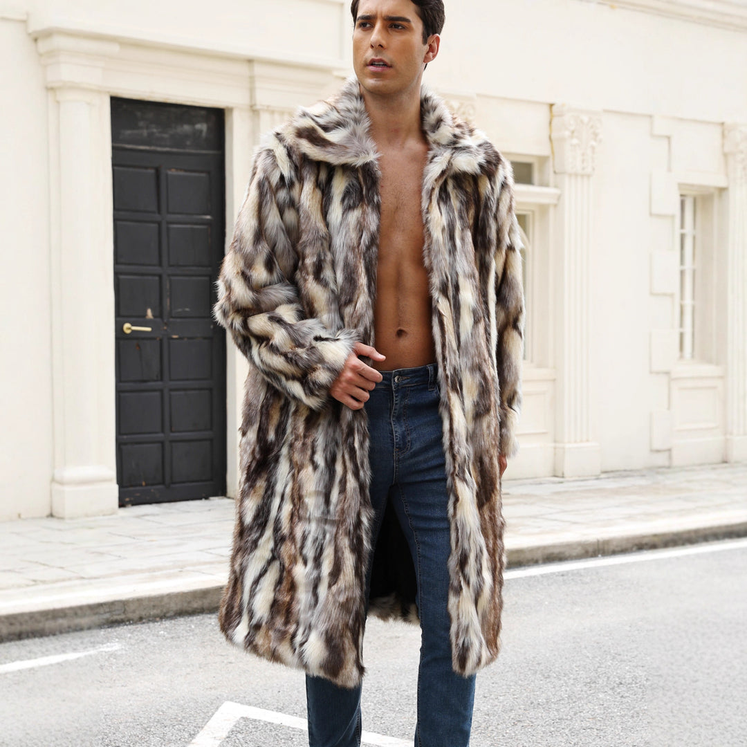 Herr Glamourös konstpäls kappa med voluminös krage Eva Jonsson-Eva Jonsson