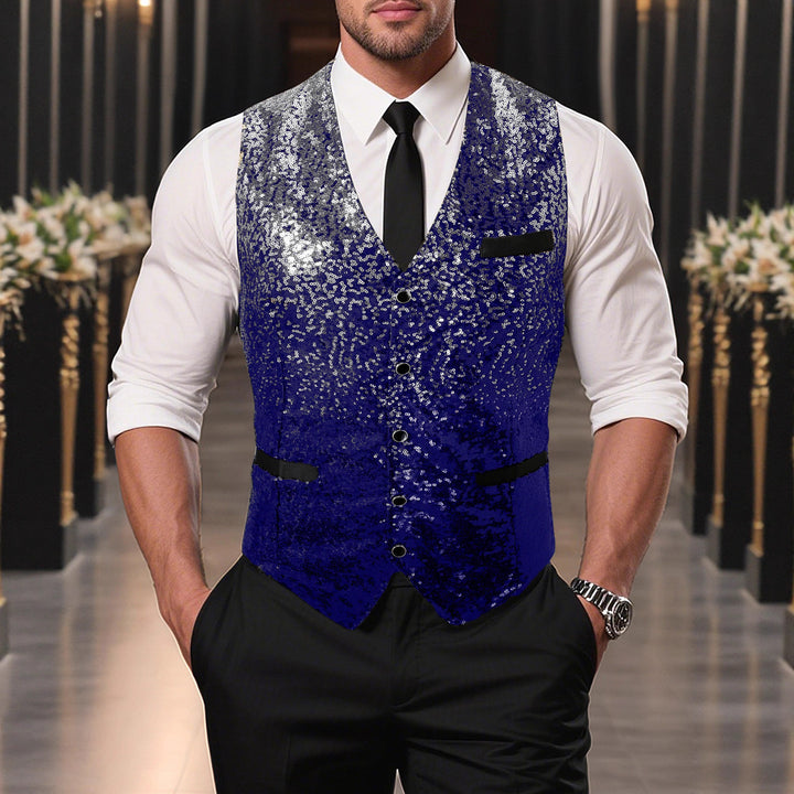 Herr Glamourösa Paljettväst med modern skärning Eva Jonsson-Eva Jonsson