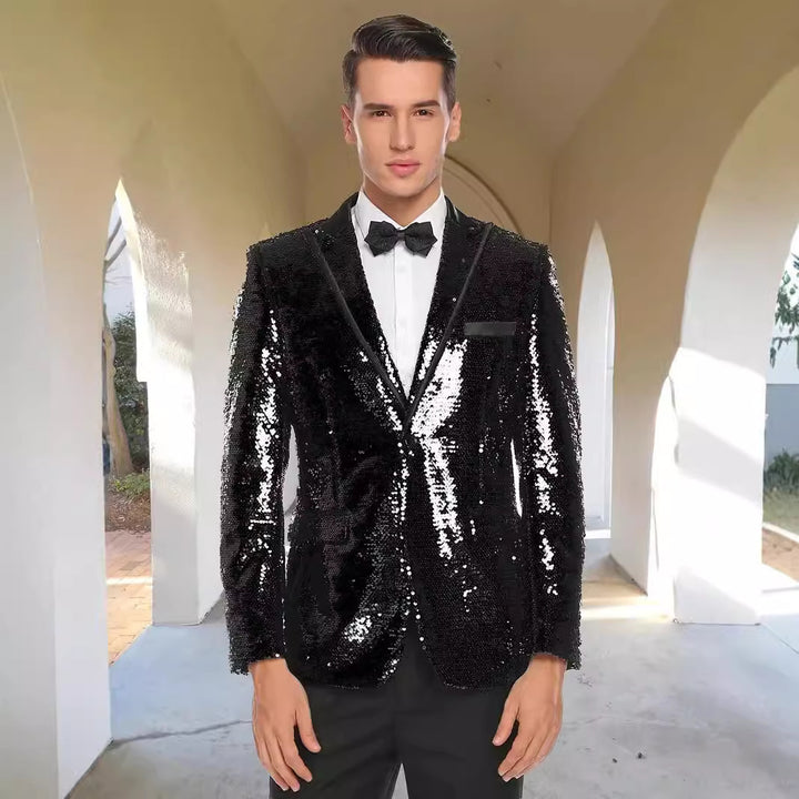 Herr Glittrande Smokingblazer med modernt Paljettdesign Mirla-Eva Jonsson