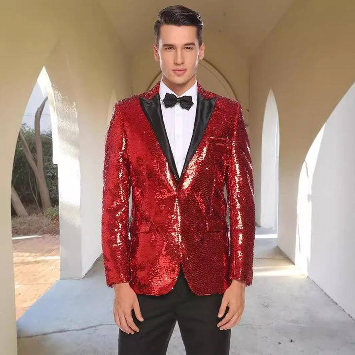 Herr Glittrande Smokingblazer med modernt Paljettdesign Mirla-Eva Jonsson