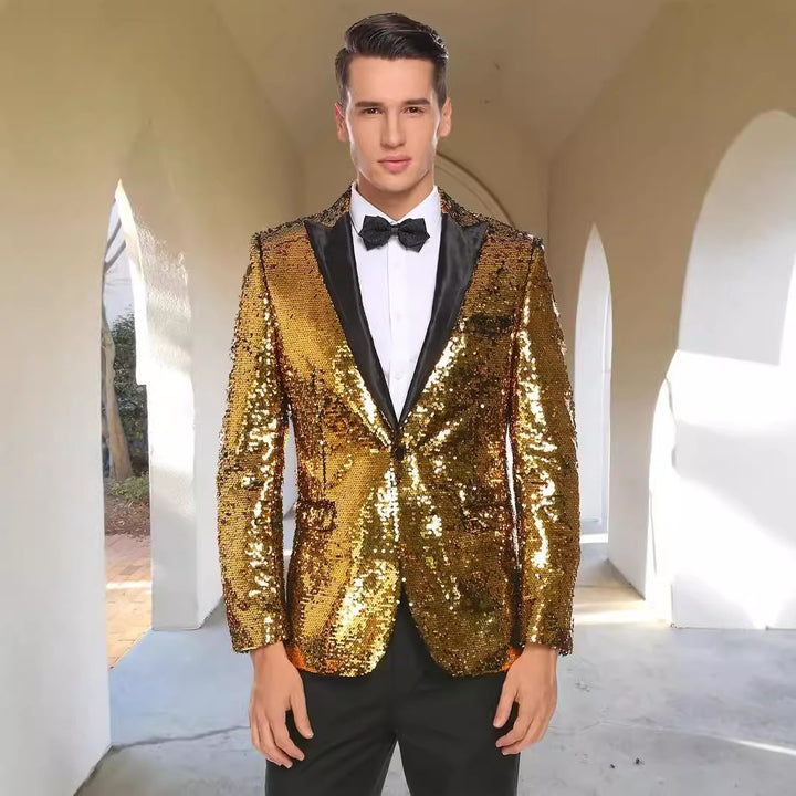 Herr Glittrande Smokingblazer med modernt Paljettdesign Mirla-Eva Jonsson