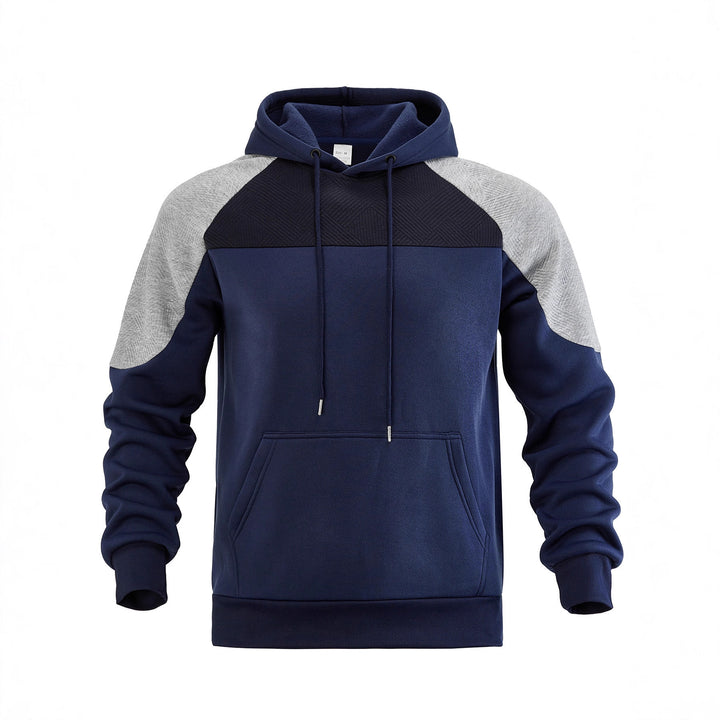 Herr Hooded Sweater med Sportig Design och Kontrastdetaljer Mirla-Eva Jonsson