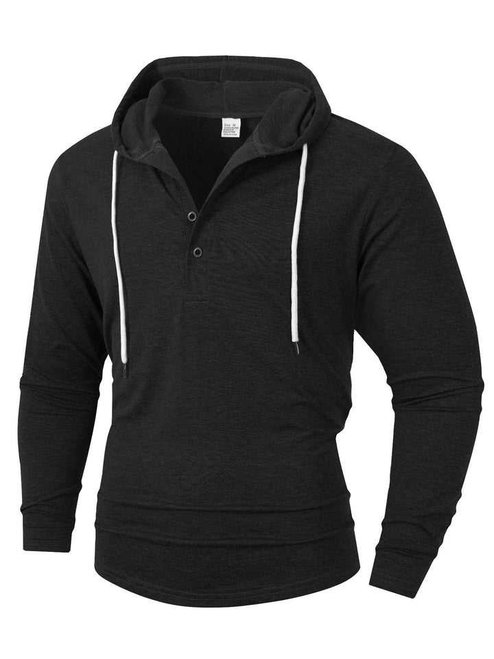 Herr Hoodie med knappbar krage och dragsko Mirla-Eva Jonsson