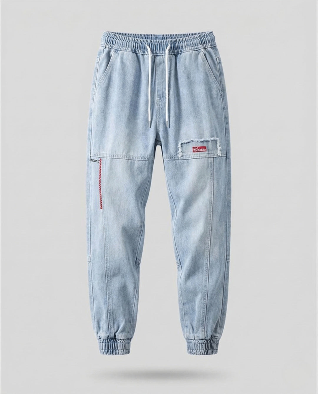 Herr Jeans Jogger med cargo fickor denim joggingbyxor-Eva Jonsson