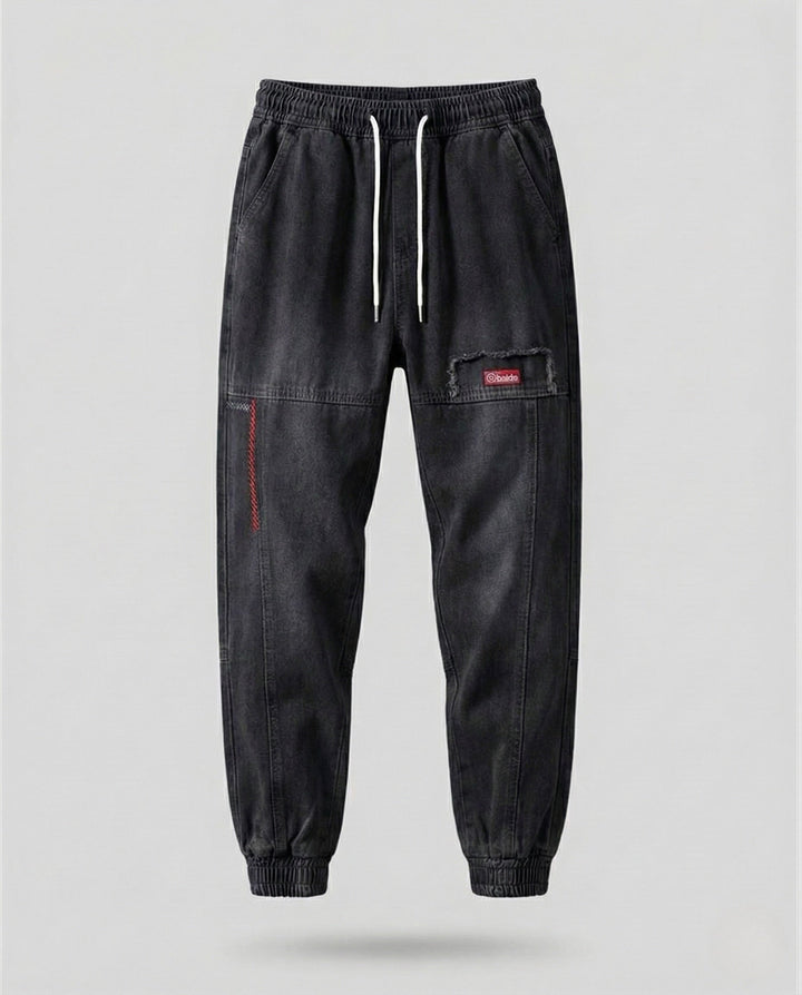 Herr Jeans Jogger med cargo fickor denim joggingbyxor-Eva Jonsson