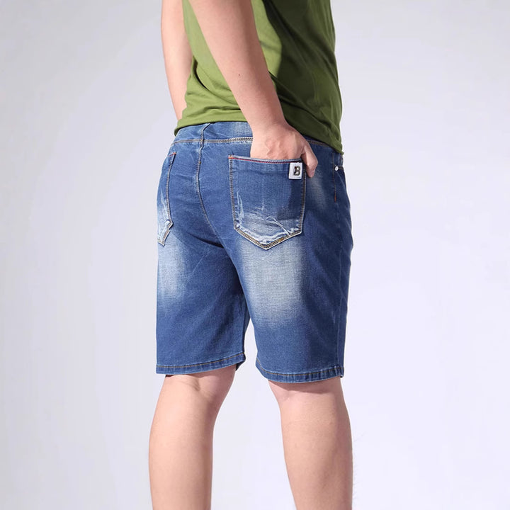 Herr Jeansshorts med elastisk midja och avkopplad passform Mirla-Eva Jonsson