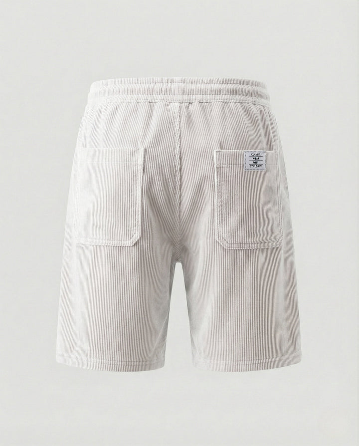 Herr Kord-bermuda shorts med elastisk midja-Eva Jonsson