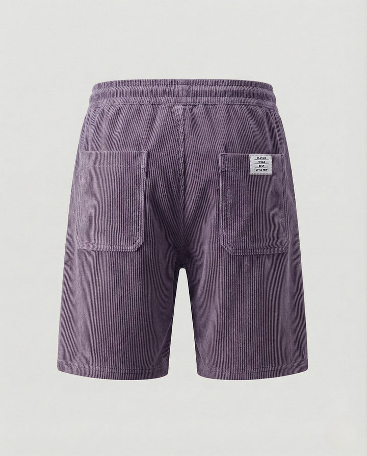 Herr Kord-bermuda shorts med elastisk midja-Eva Jonsson