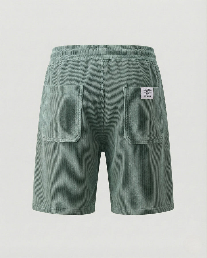 Herr Kord-bermuda shorts med elastisk midja-Eva Jonsson