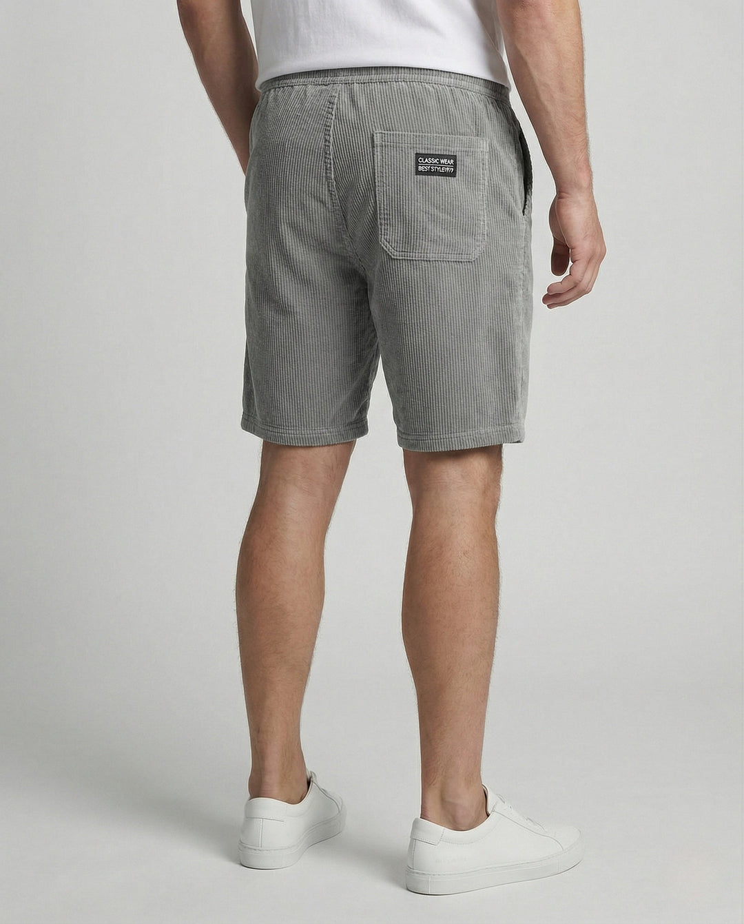 Herr Kord-bermuda shorts med elastisk midja-Eva Jonsson