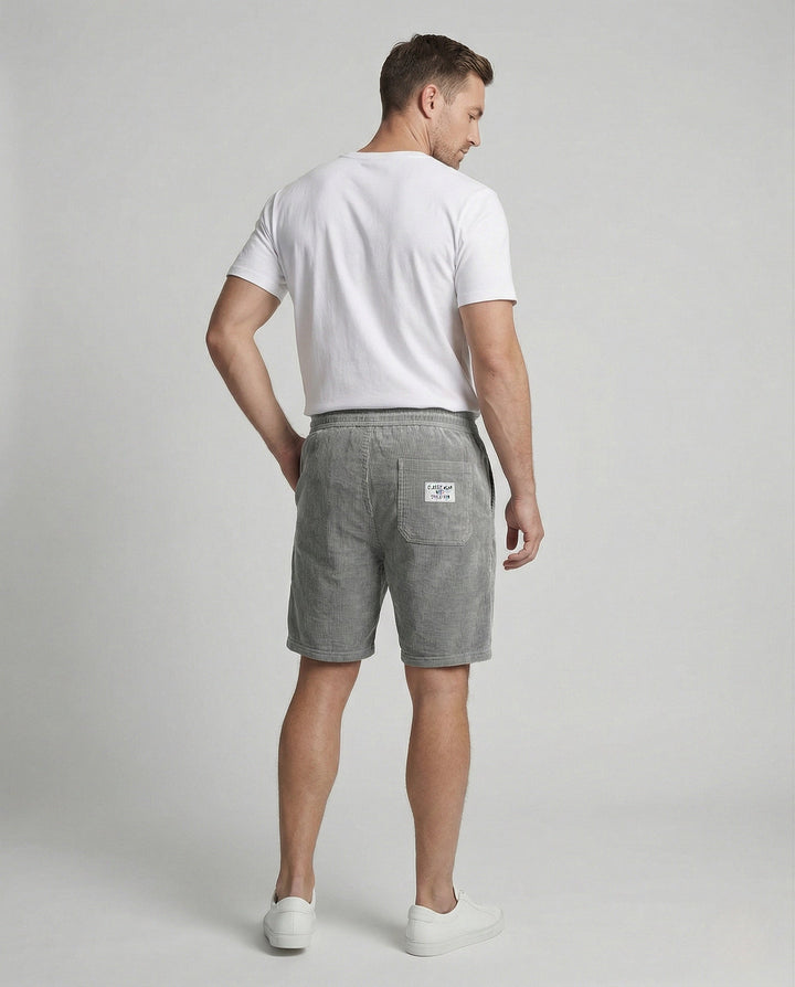 Herr Kord-bermuda shorts med elastisk midja-Eva Jonsson