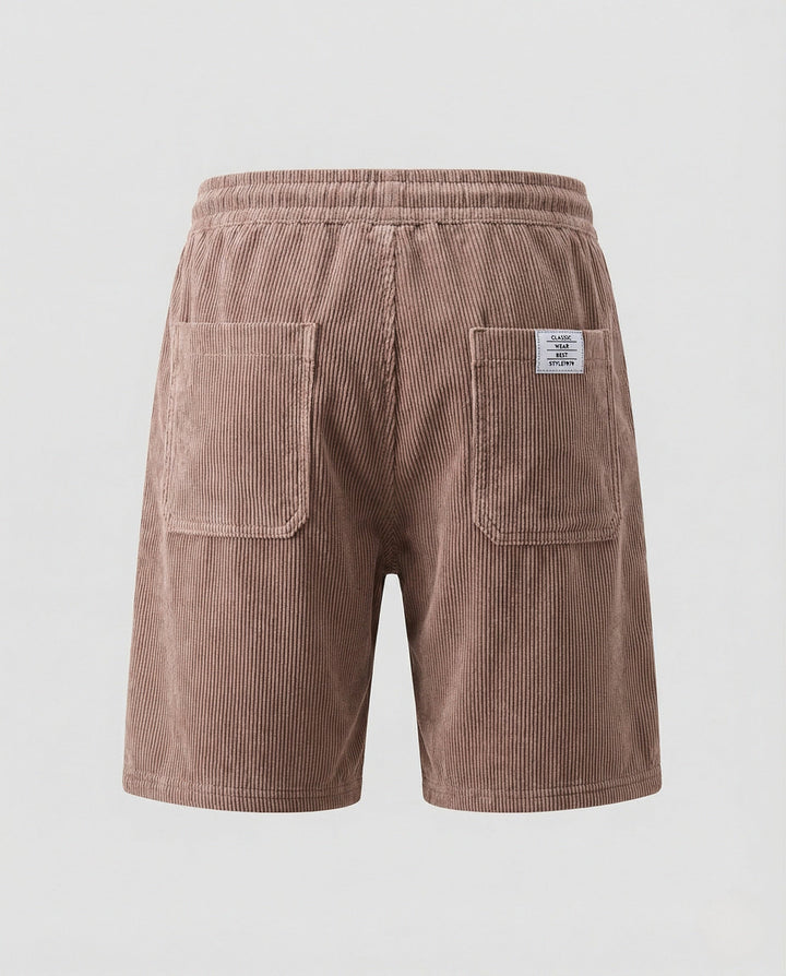 Herr Kord-bermuda shorts med elastisk midja-Eva Jonsson