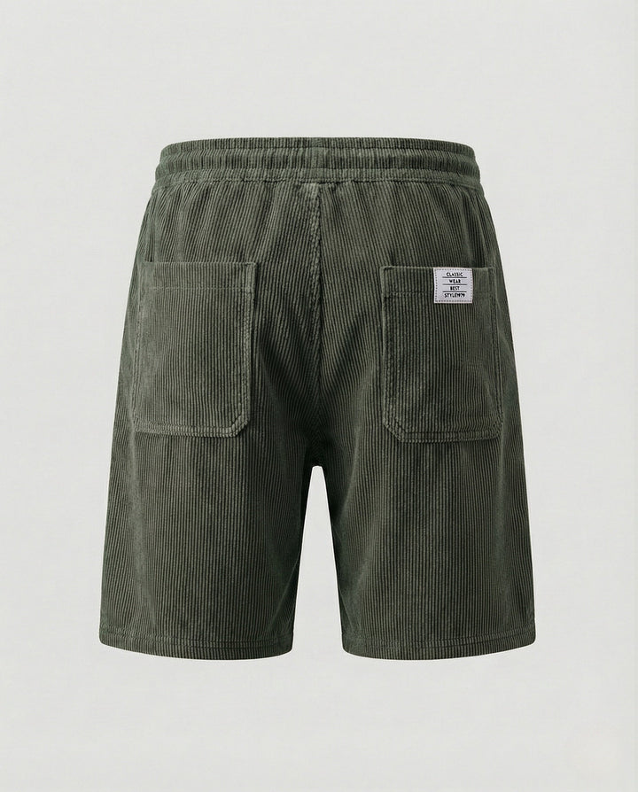 Herr Kord-bermuda shorts med elastisk midja-Eva Jonsson