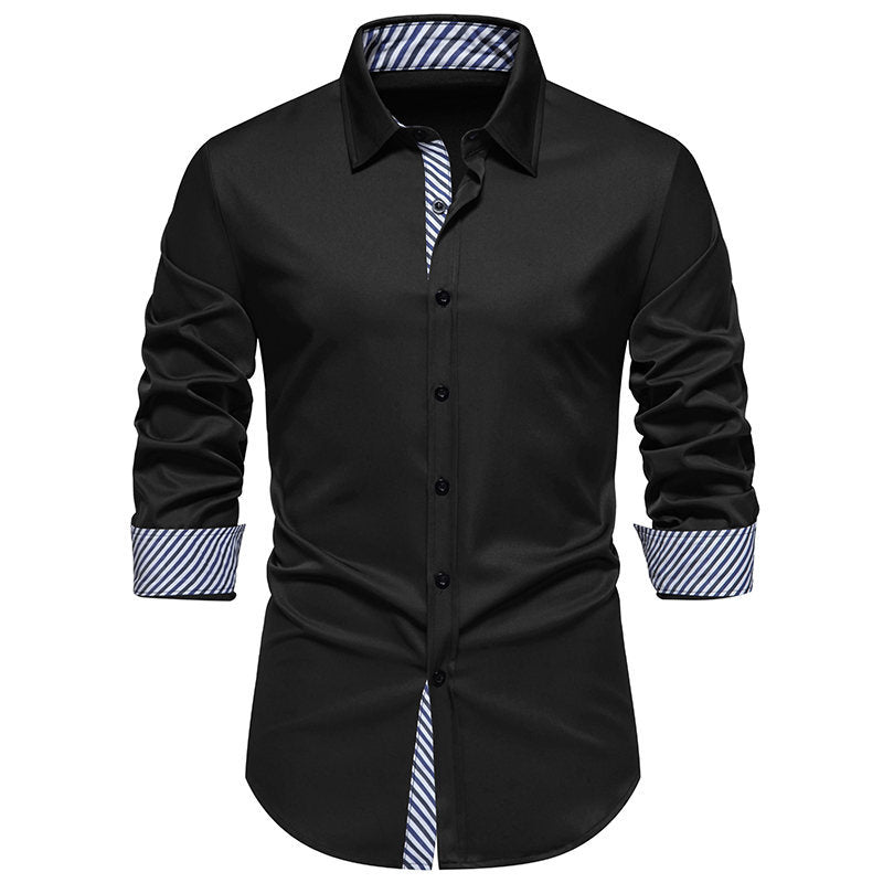 Herr LANGÄRMAD SKJORTA MED MODERNT RANDMÖNSTER Mirla-Eva Jonsson