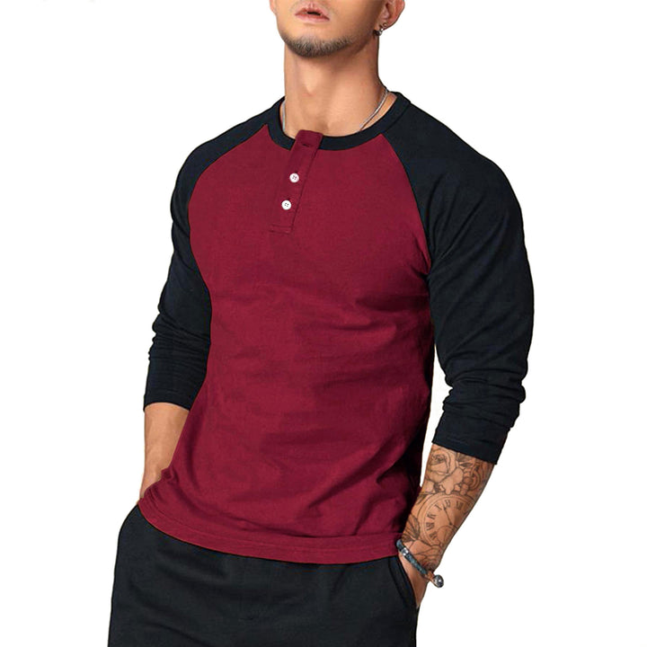 Herr Långärmad Henley Skjorta med Kontrastärmar Mirla-Eva Jonsson