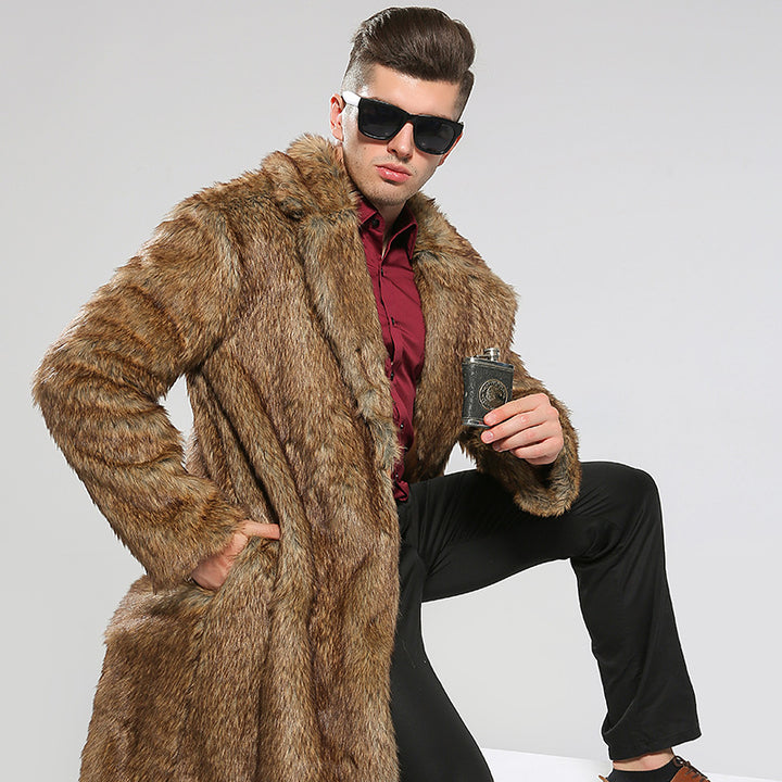 Herr Modischer Faux Fur Coat med elegant skärning och fast krage Mirla-Eva Jonsson