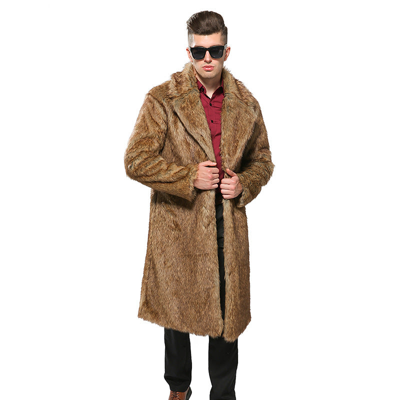 Herr Modischer Faux Fur Coat med elegant skärning och fast krage Mirla-Eva Jonsson