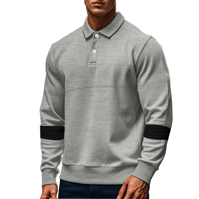 Herr Polo-Hoodie med stilfull komfort och kontrasterande ärmvariationer Mirla-Eva Jonsson