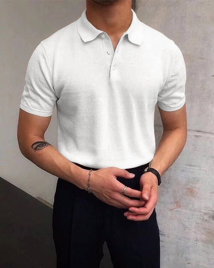 Herr Polo-Shirt i andningsbart bomull med elegant krage Mirla-Eva Jonsson