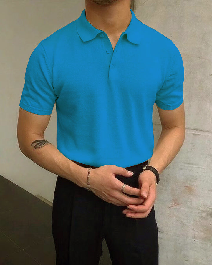Herr Polo-Shirt i andningsbart bomull med elegant krage Mirla-Eva Jonsson